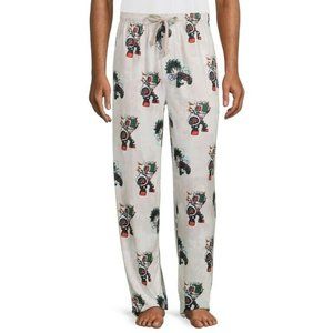 My Hero Academia Mens All Over Print‎ Sleep Pants, Cream Multiple Sizes